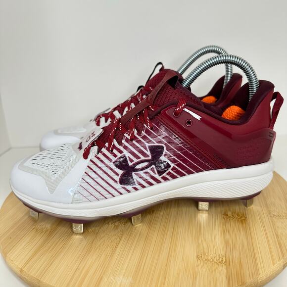 Under Armour UA Baseball Cleats Cardinal FSU Yard Low MT Red Maroon Mens Size 7